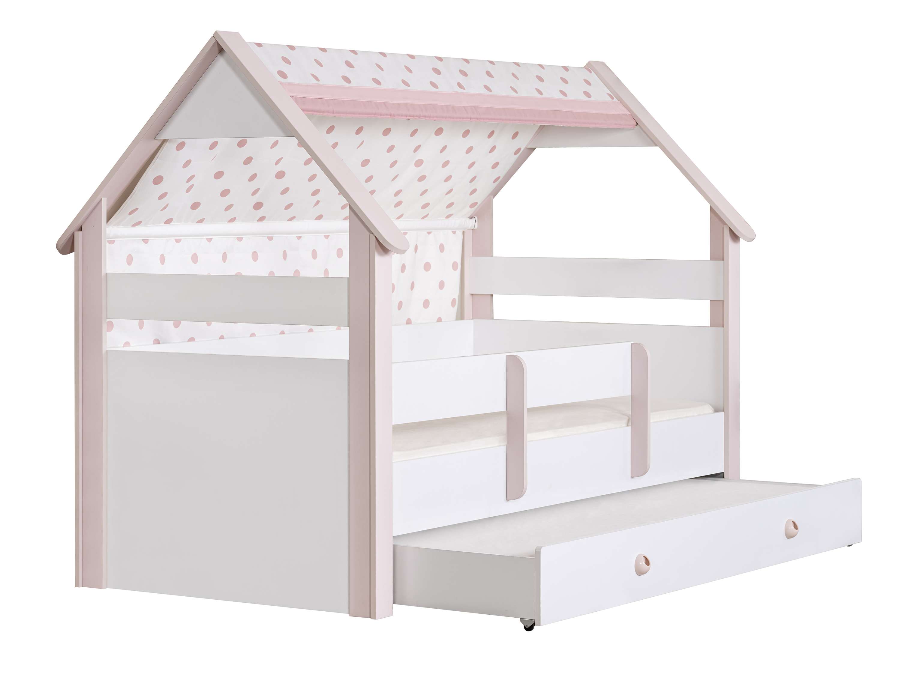 Hausbett Rainbow 100 x 200 cm in Weiß/Rosa