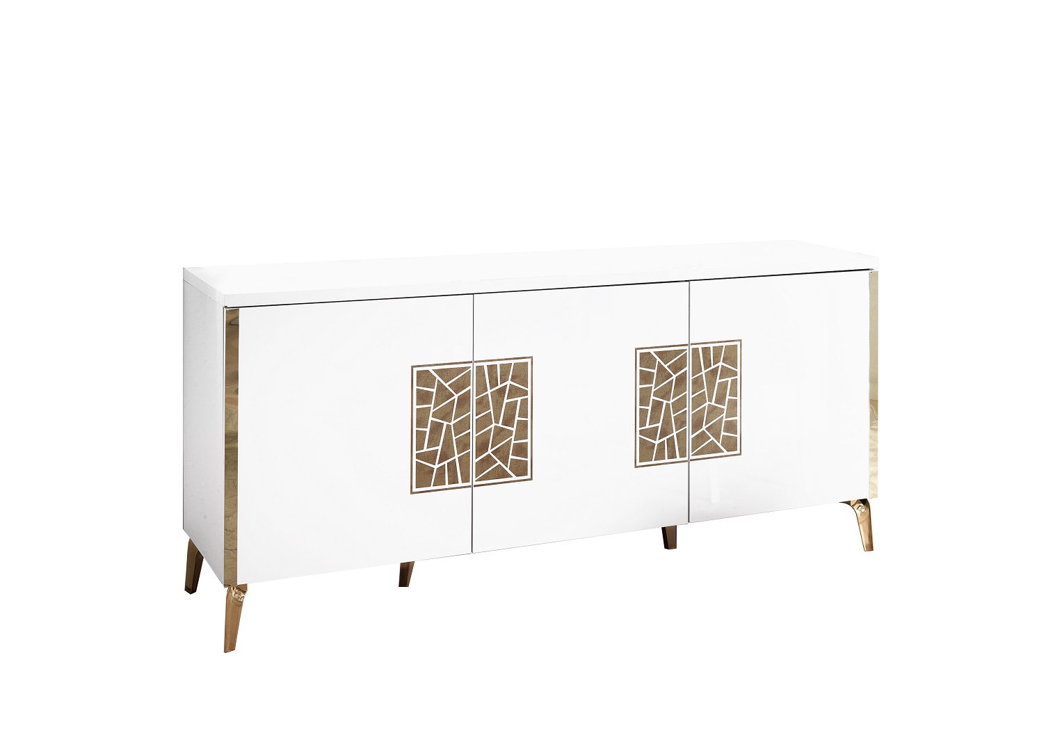 Sideboard Stella in Weiß/Gold