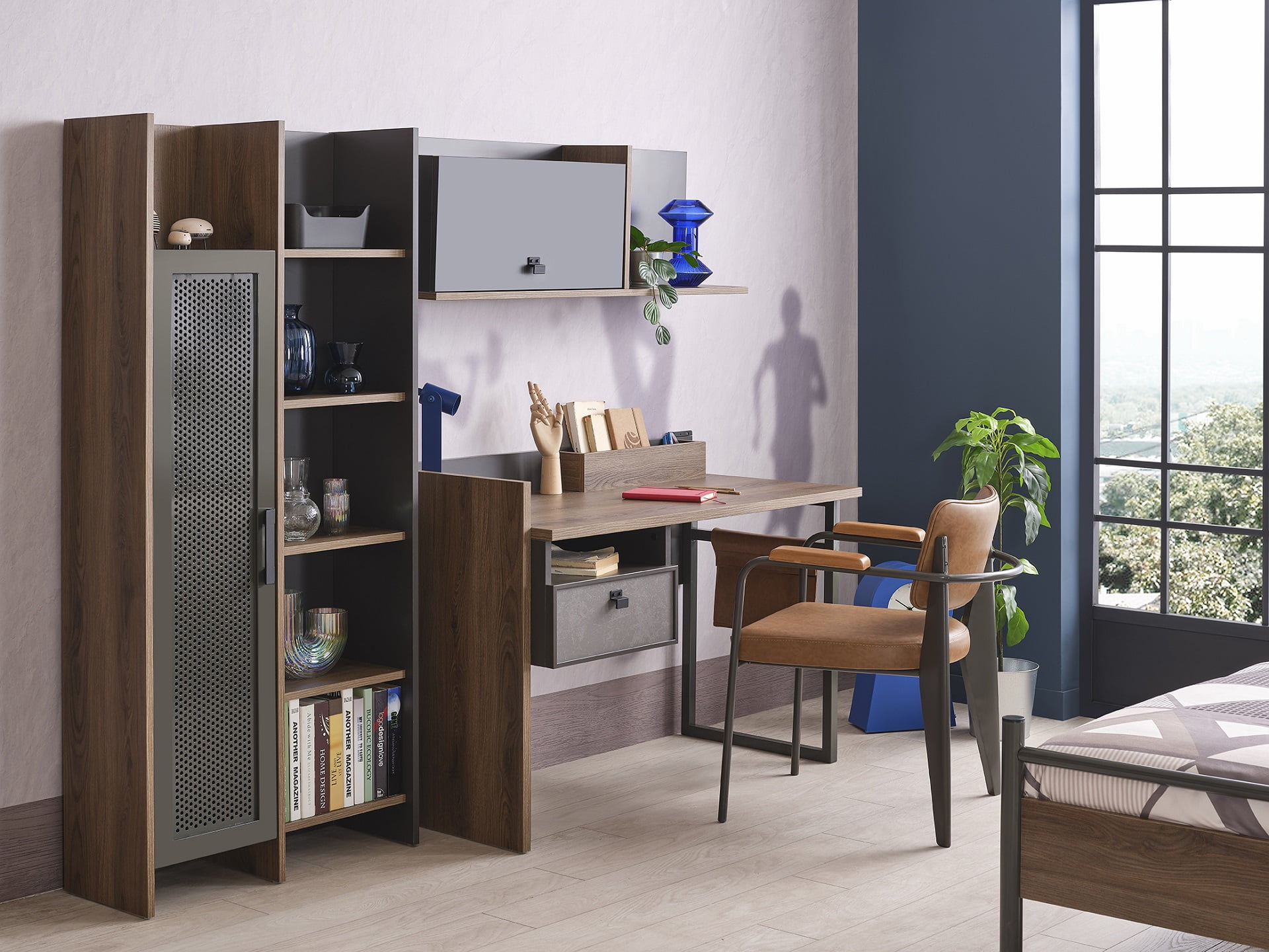 Bücherregal Craft in Anthrazit/Holzoptik