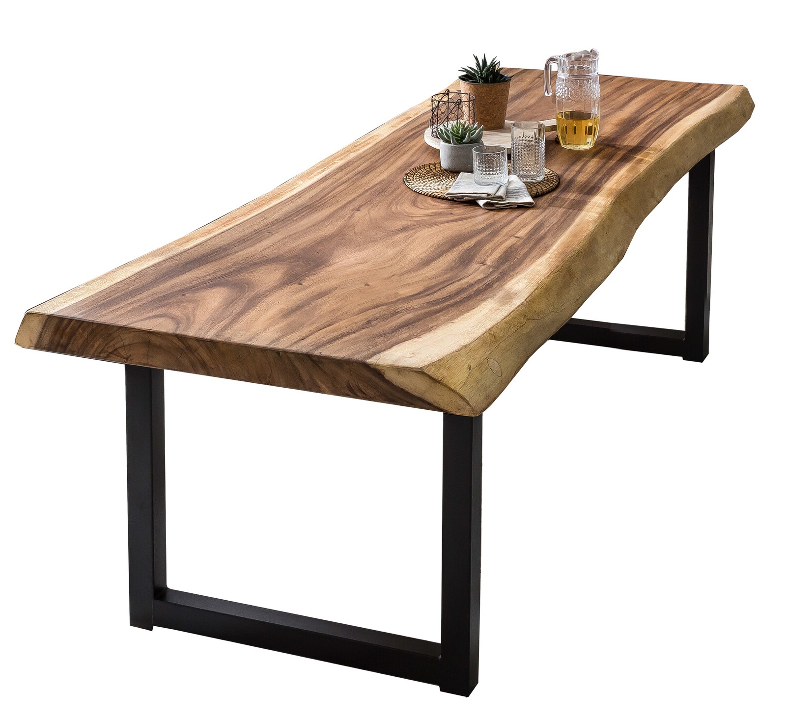 Baumkante-Esstisch TABLES & CO 250 x 90 cm Suarholz natur