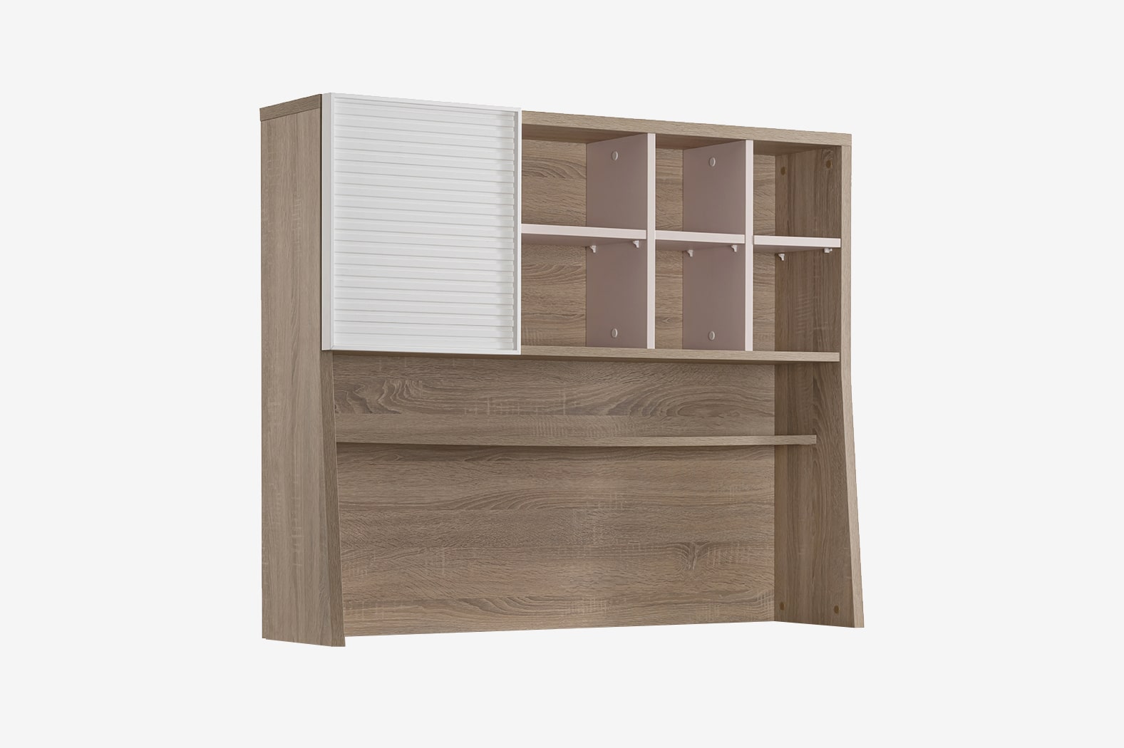 Schreibtisch Angel mit Schubladen in Holzoptik/Pink