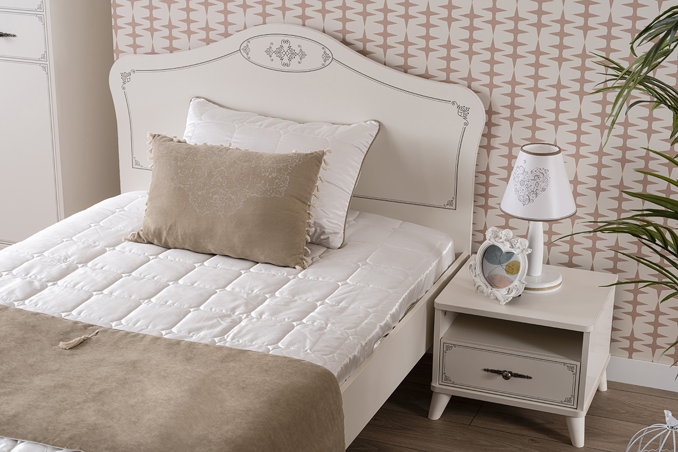 Einzelbett Pearl 100 x 200 cm in Weiß