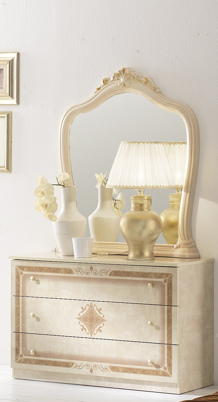 Barock Schlafzimmer-Set Leana 6-Teilig in Beige