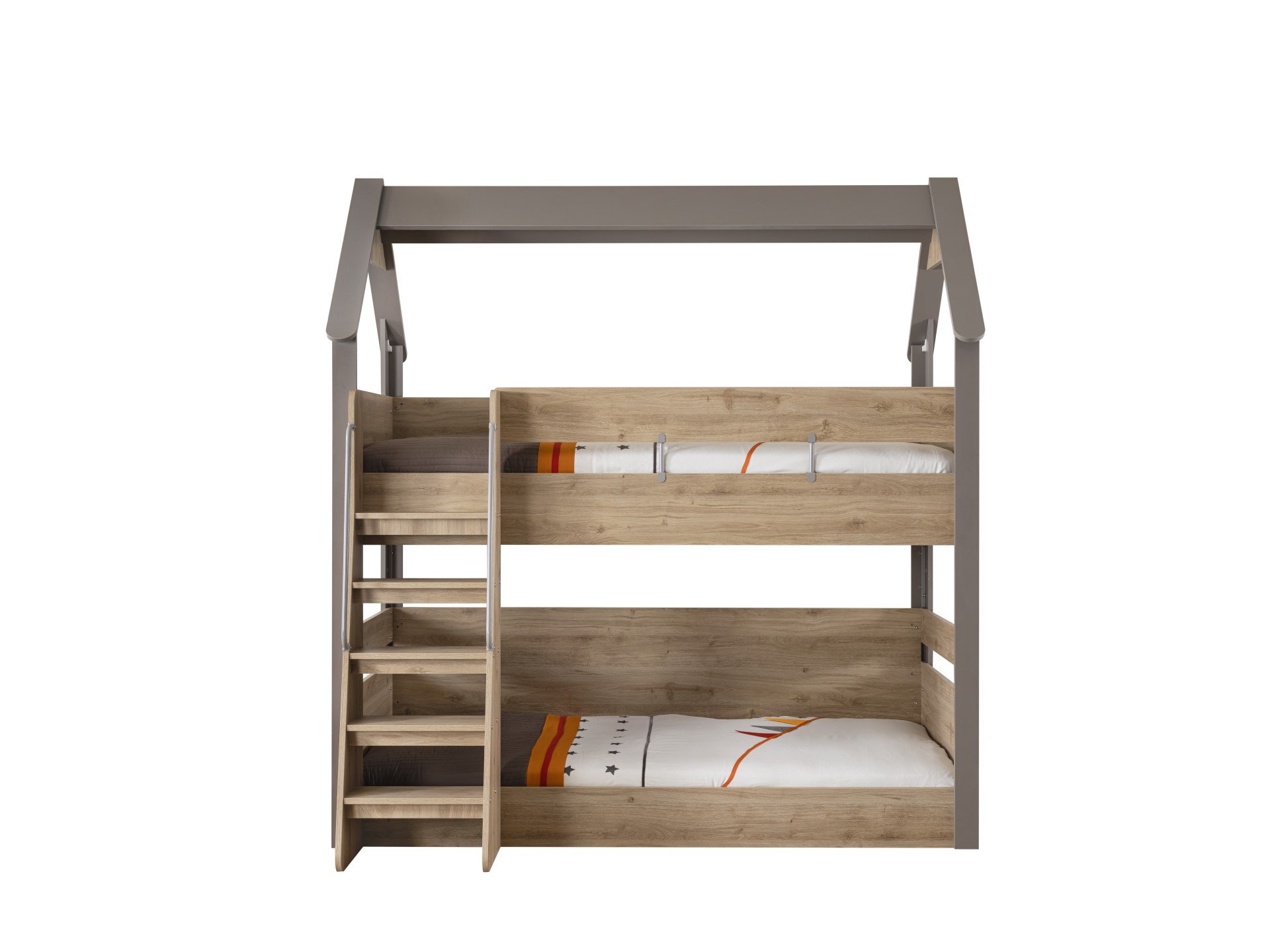 Etagenbett Stars 100 x 200 cm in Holzoptik/Braun