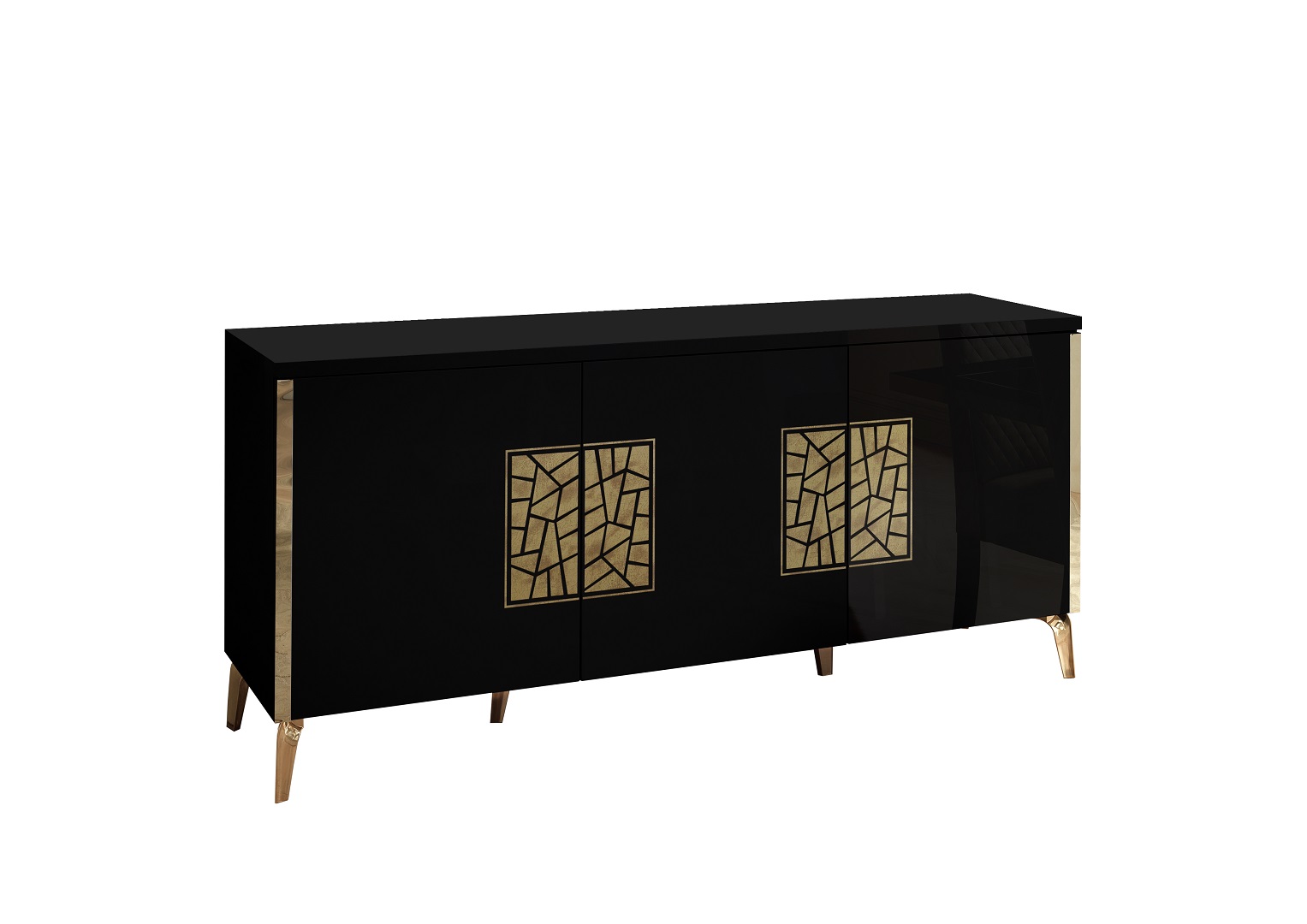 Sideboard Stella in Schwarz/Gold