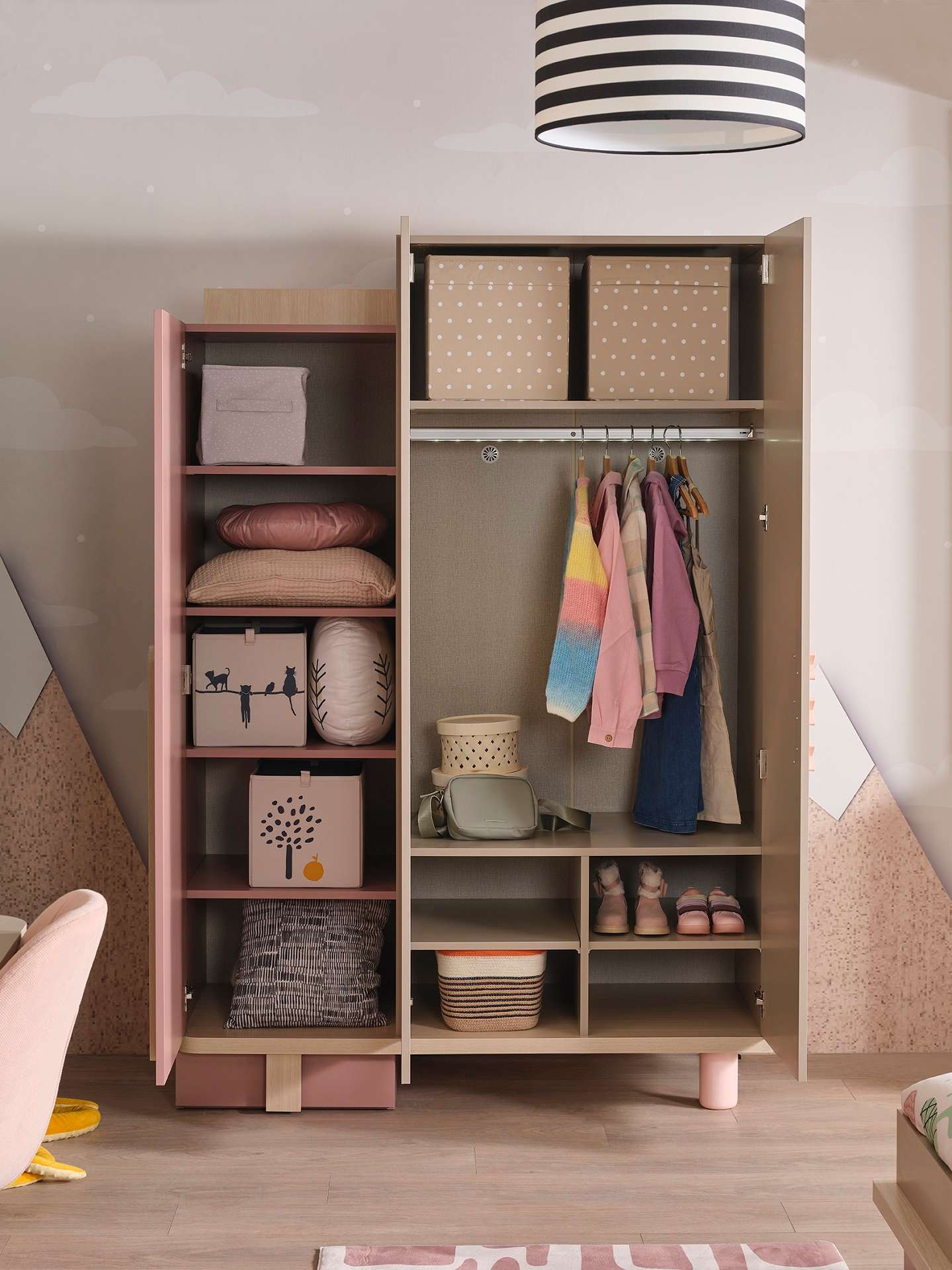 Kinderzimmer-Set Rosie 3-Teilig in Rosa/Beige