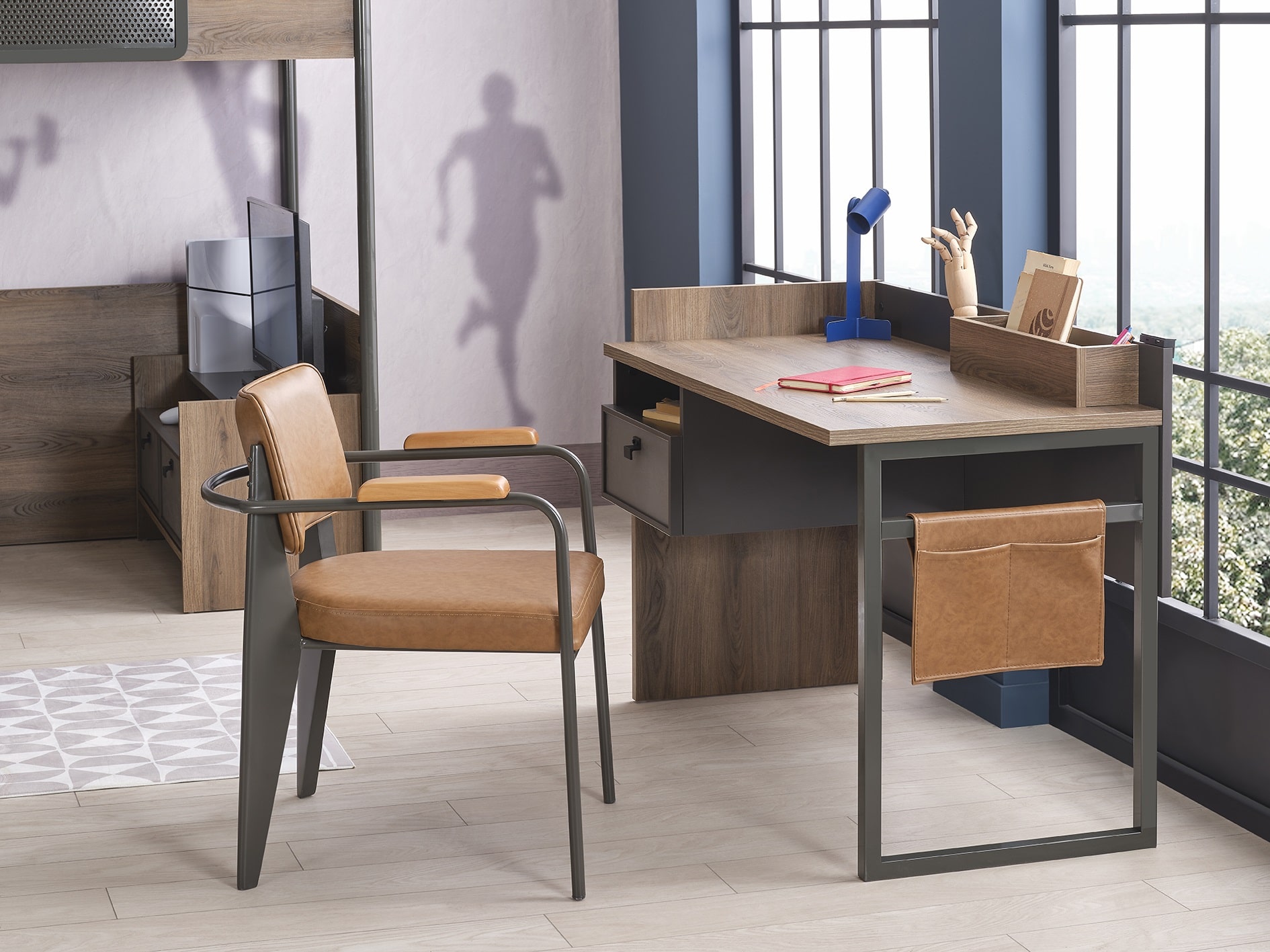 Schreibtisch Craft in Anthrazit/Holzoptik