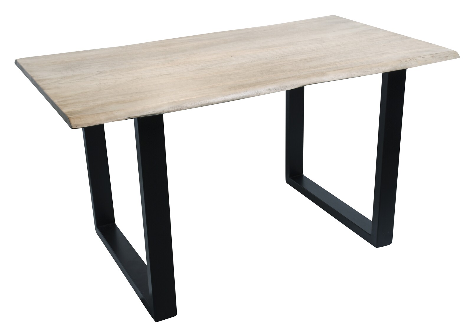 Baumkante-Esstisch TABLES & CO 160 x 85 cm Akazie hell gekälkt