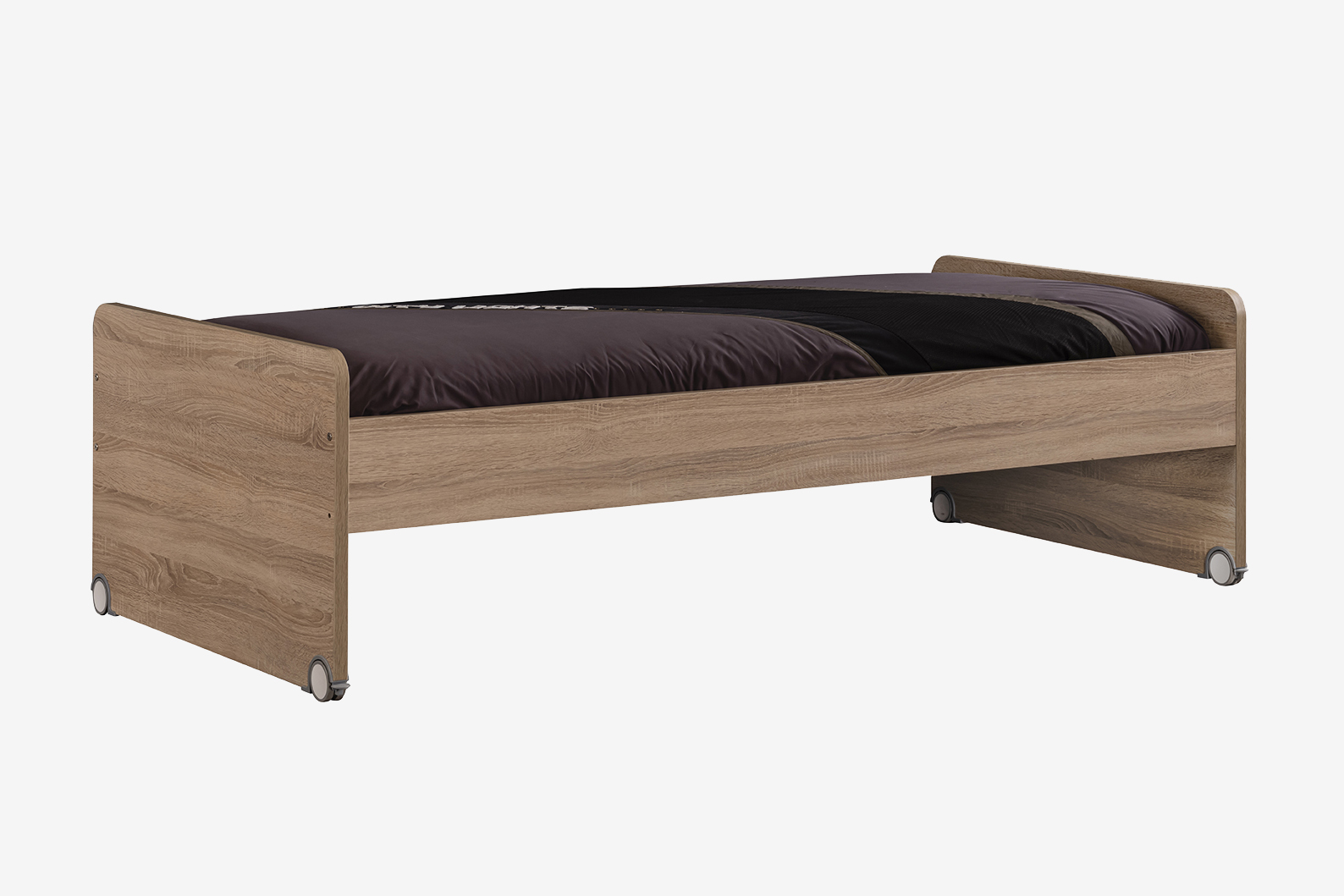 Etagenbett New City 5-Teilig in Holzoptik/Weiß/Schwarz