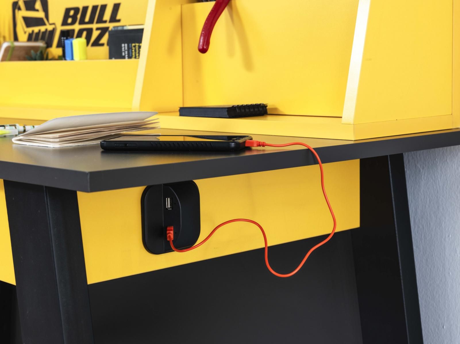 Kinderzimmer Set Bulldozer 7-teilig mit Kinderbett