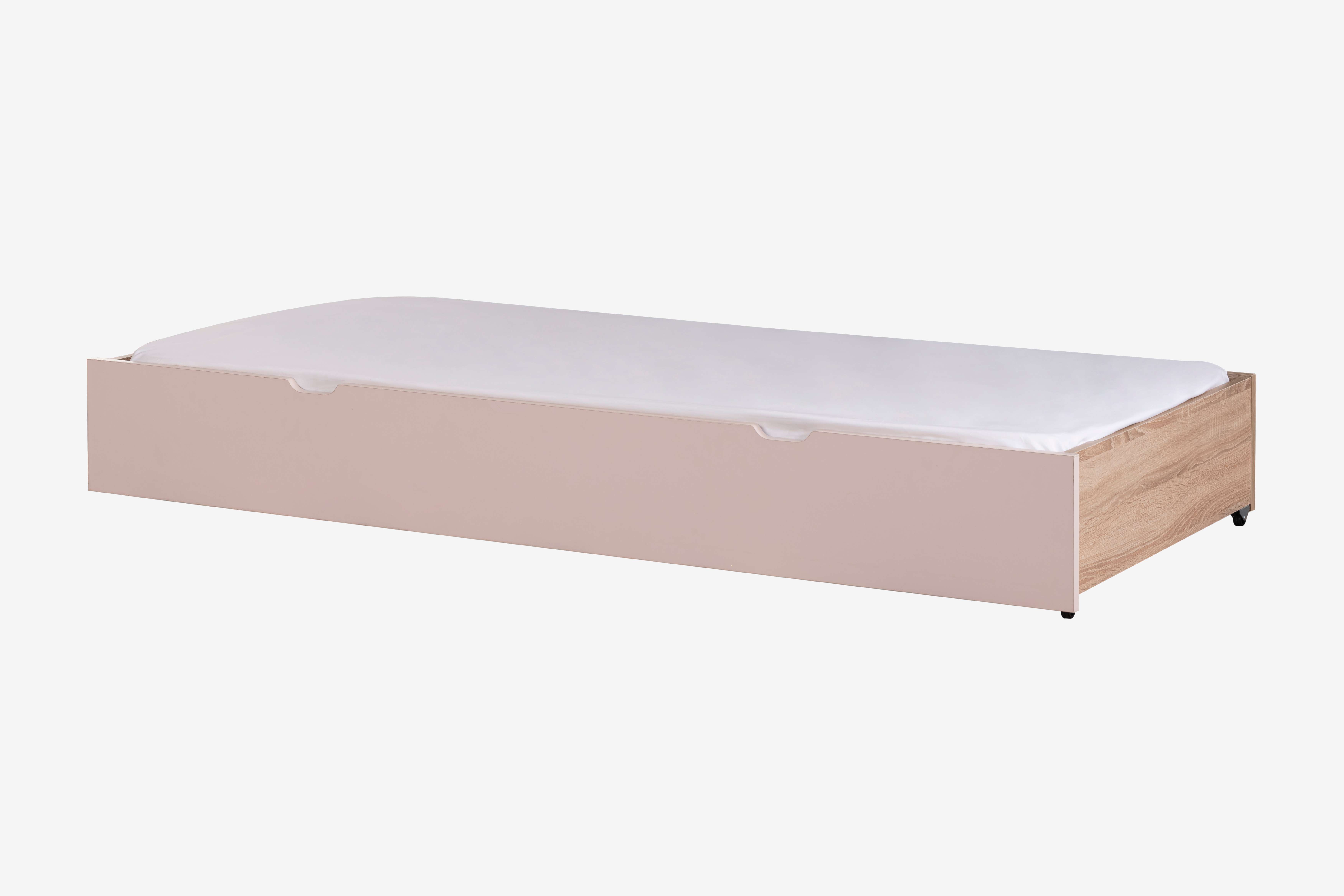 Etagenbett Angel 5-Teilig in Holzoptik/Weiß/Pink