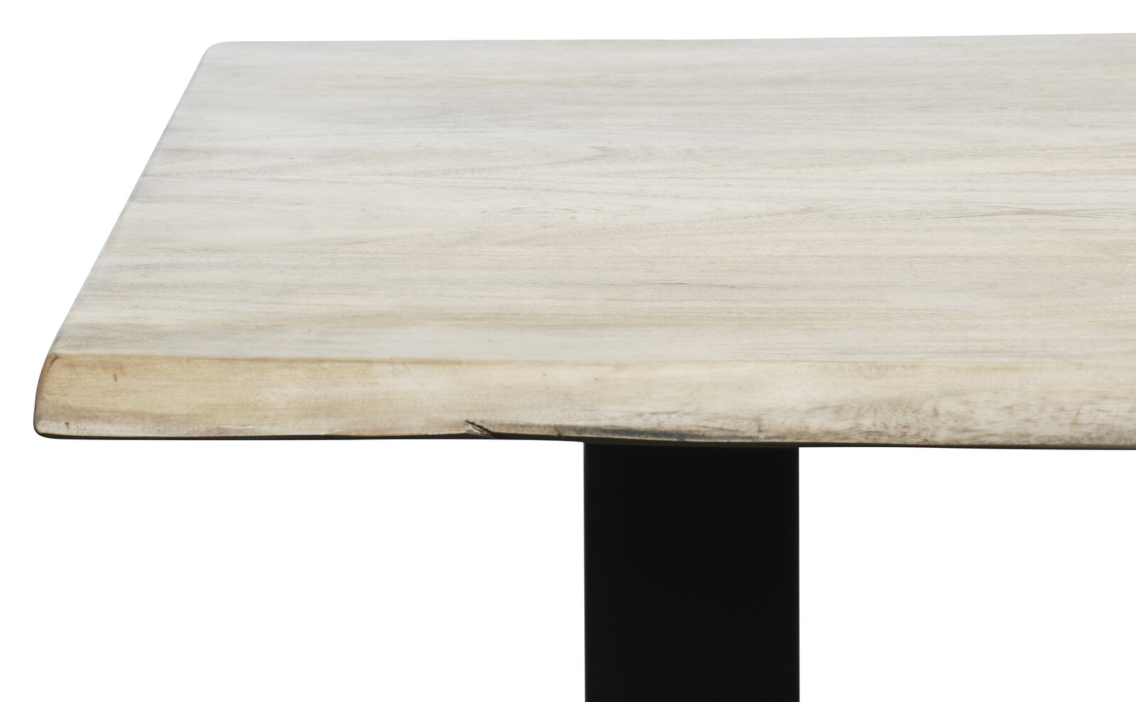 Baumkante-Esstisch TABLES & CO 140 x 80 cm Akazie hell gekälkt