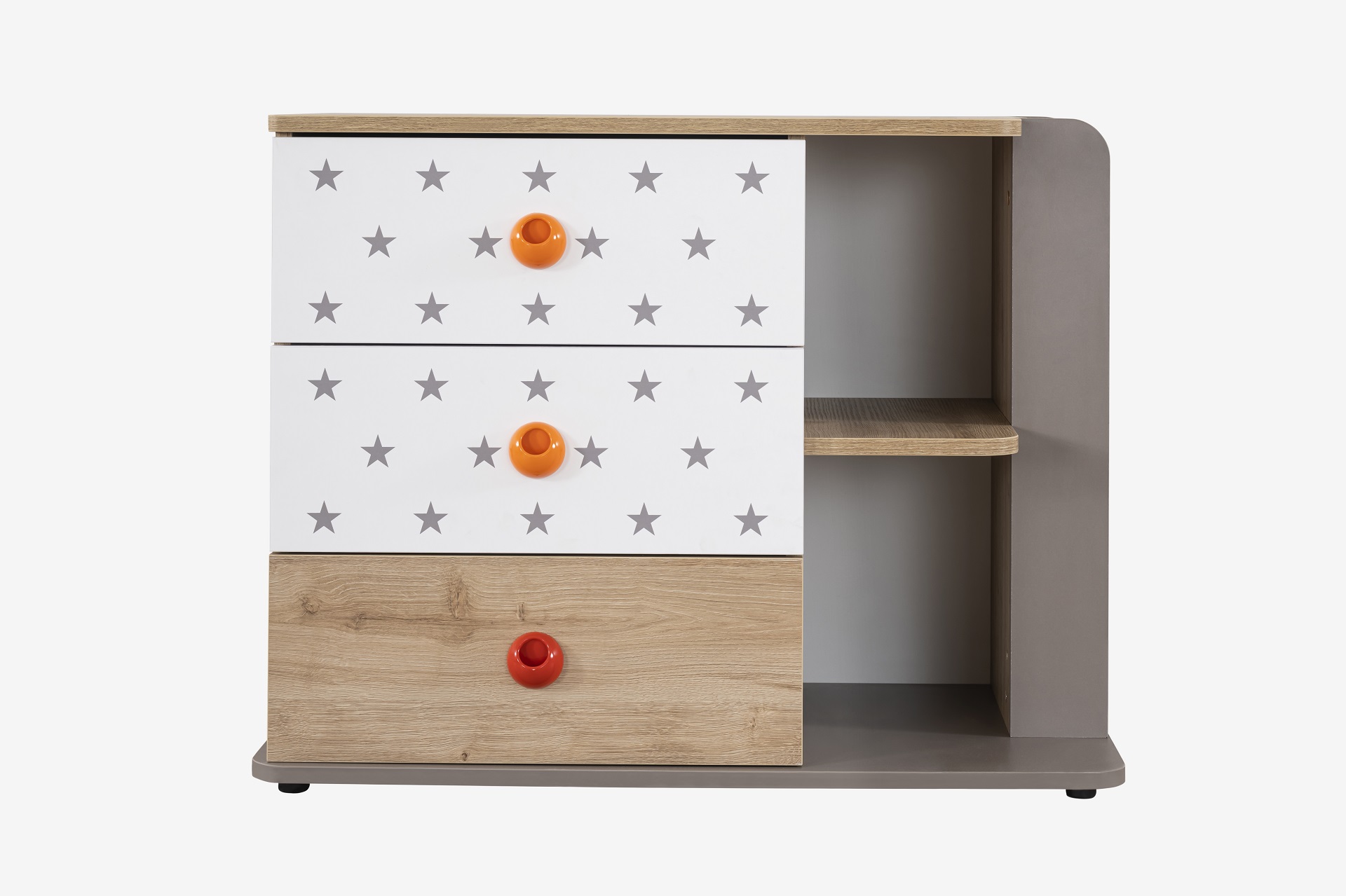 Kinderzimmer-Set Stars in Holzoptik/Braun 5-Teilig