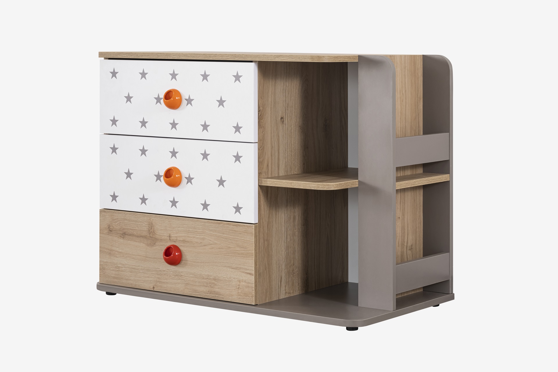 Kinderzimmer-Set Stars in Holzoptik/Braun 5-Teilig