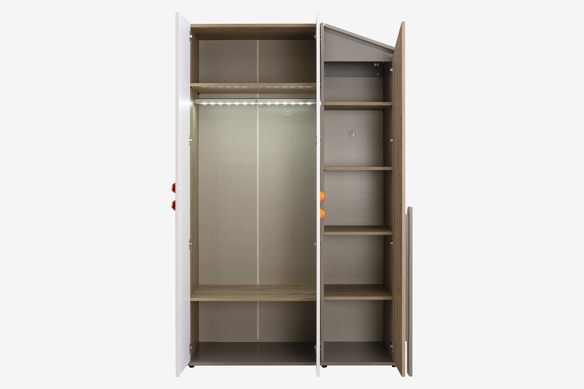 Kleiderschrank Stars 3-Türig in Holzoptik/Braun