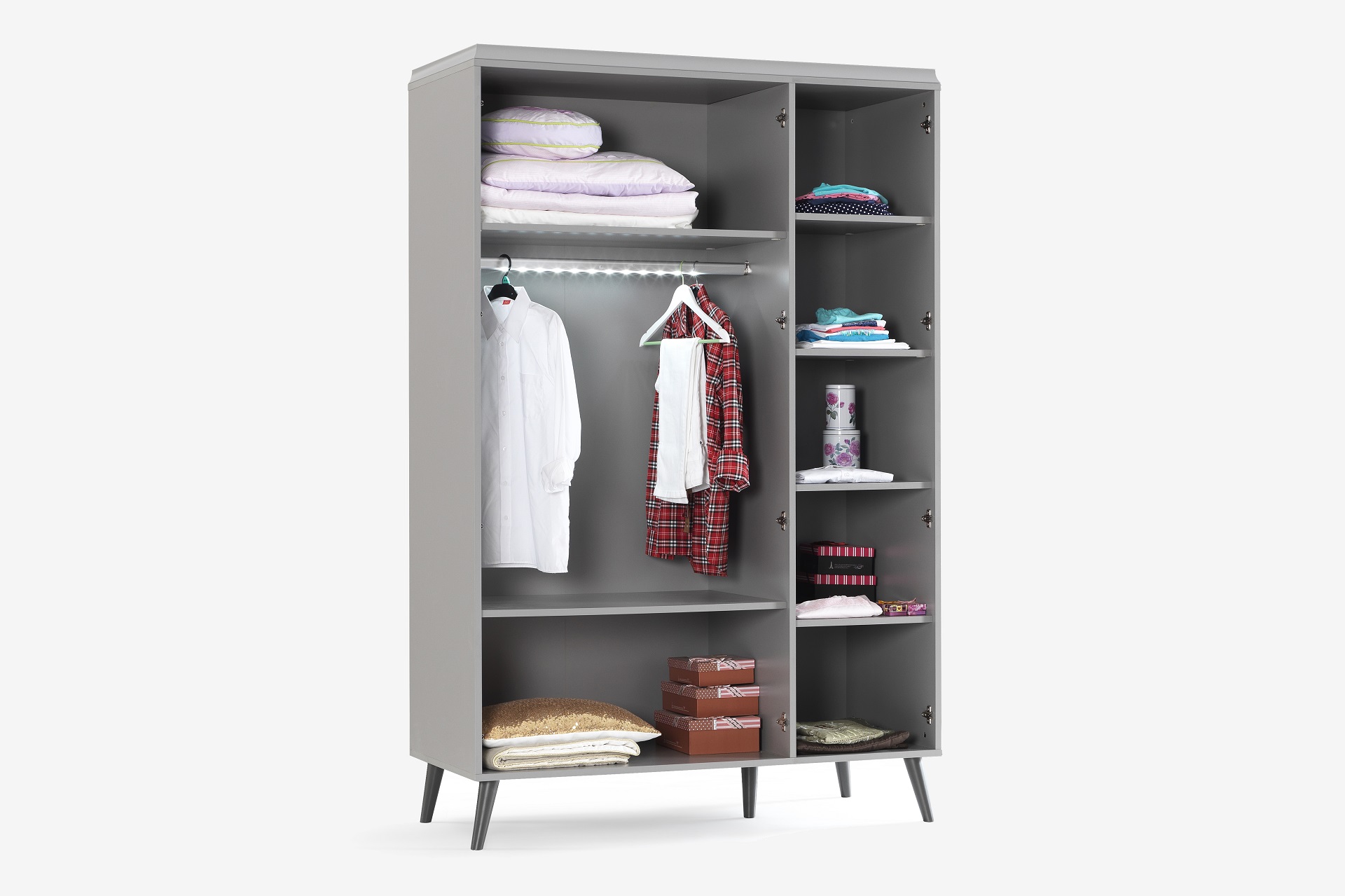 Jugendzimmer-Set Luna in Grau 5-Teilig