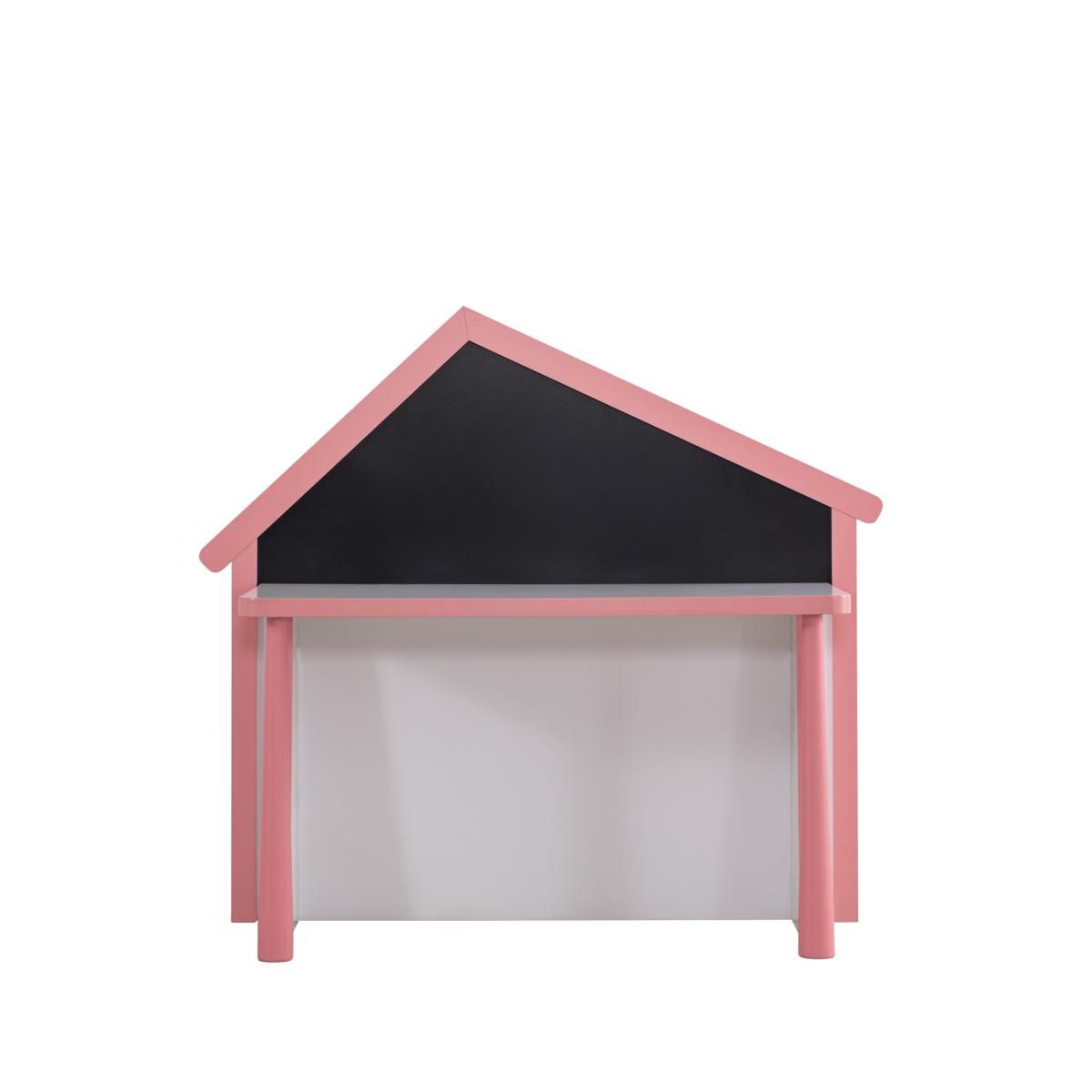 Schreibtisch Garden mit Tafelrückwand in Weiss/Pink