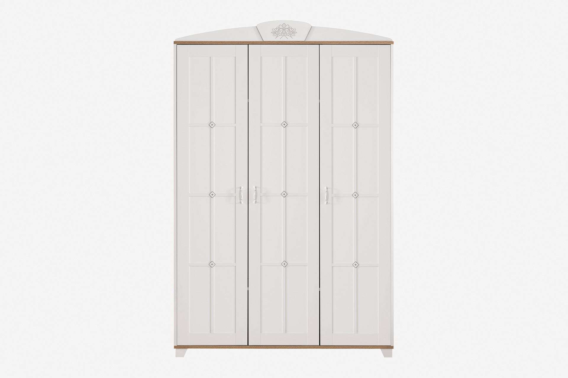 Kleiderschrank Freya 3-Türig in Weiß/Holzoptik