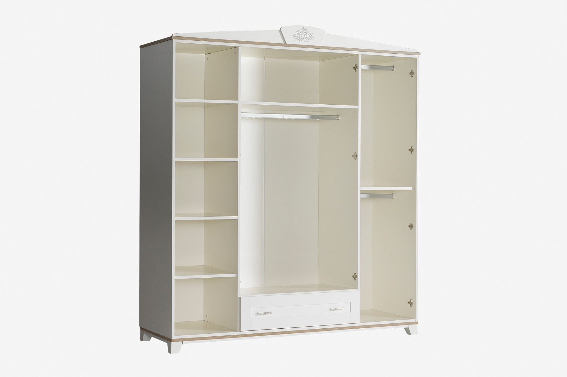 Kleiderschrank Freya 4-Türig in Weiß