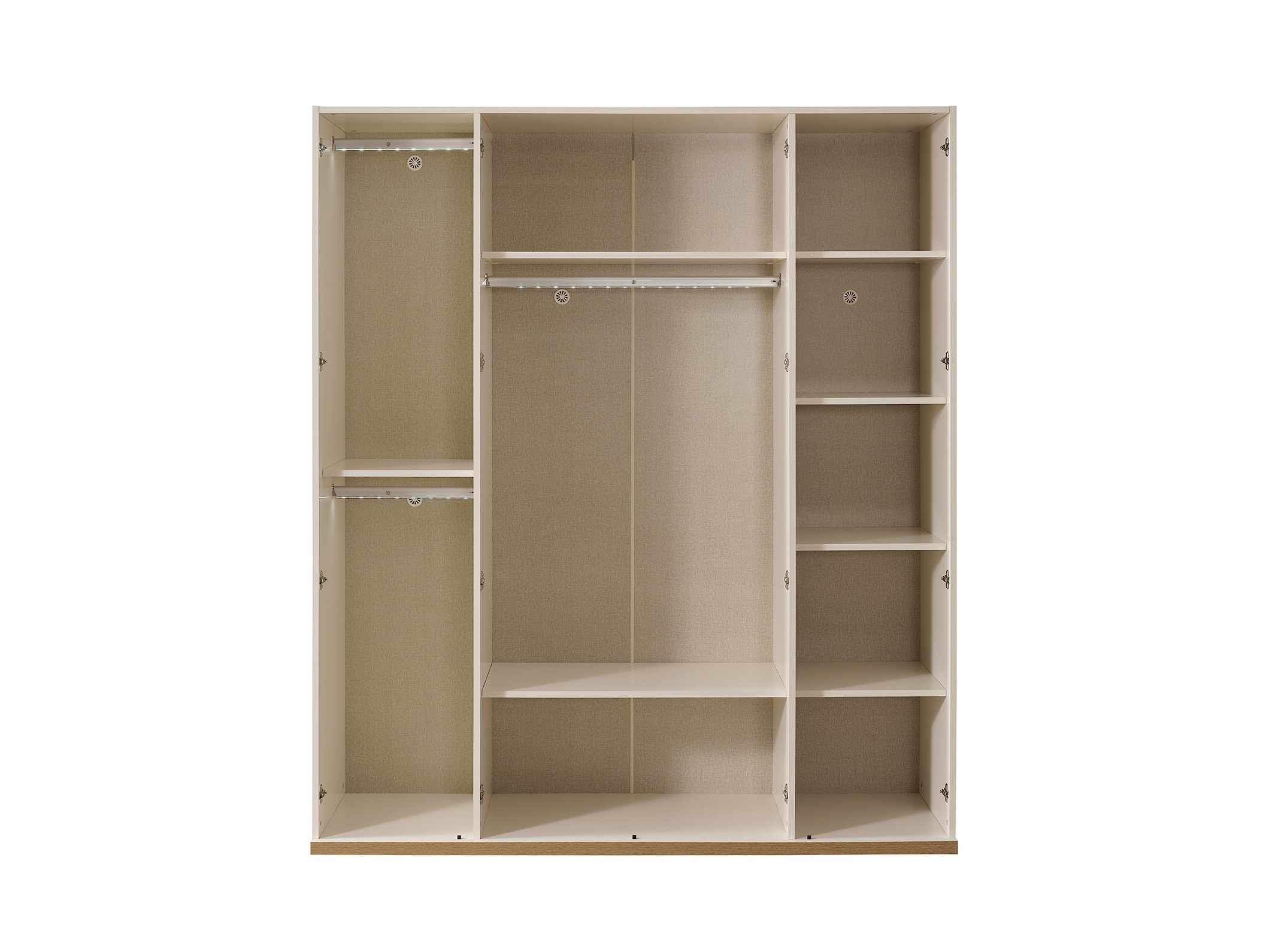 Kleiderschrank Classy 4-Türig in Cremeweiß/Holzoptik