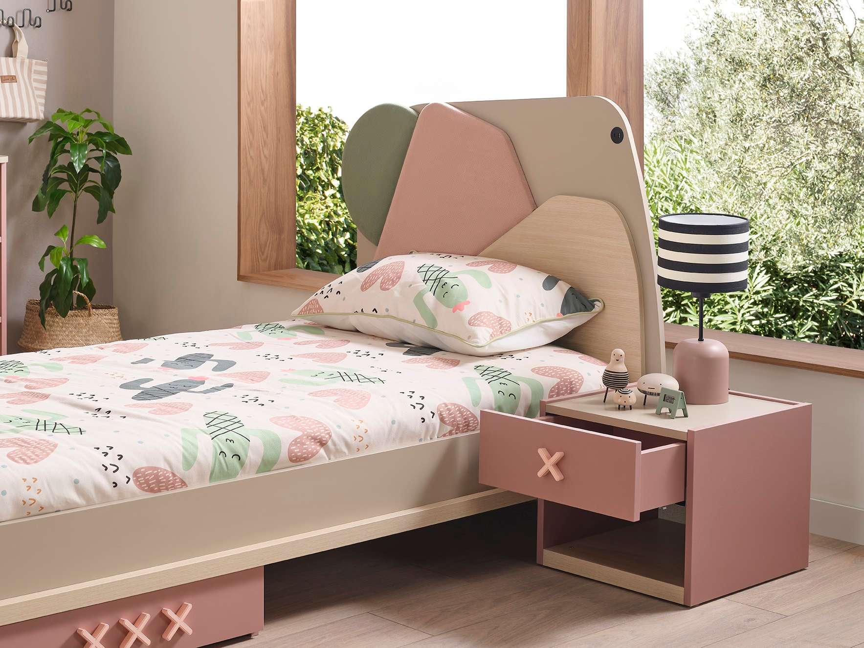 Kinderzimmer-Set Rosie 3-Teilig in Rosa/Beige