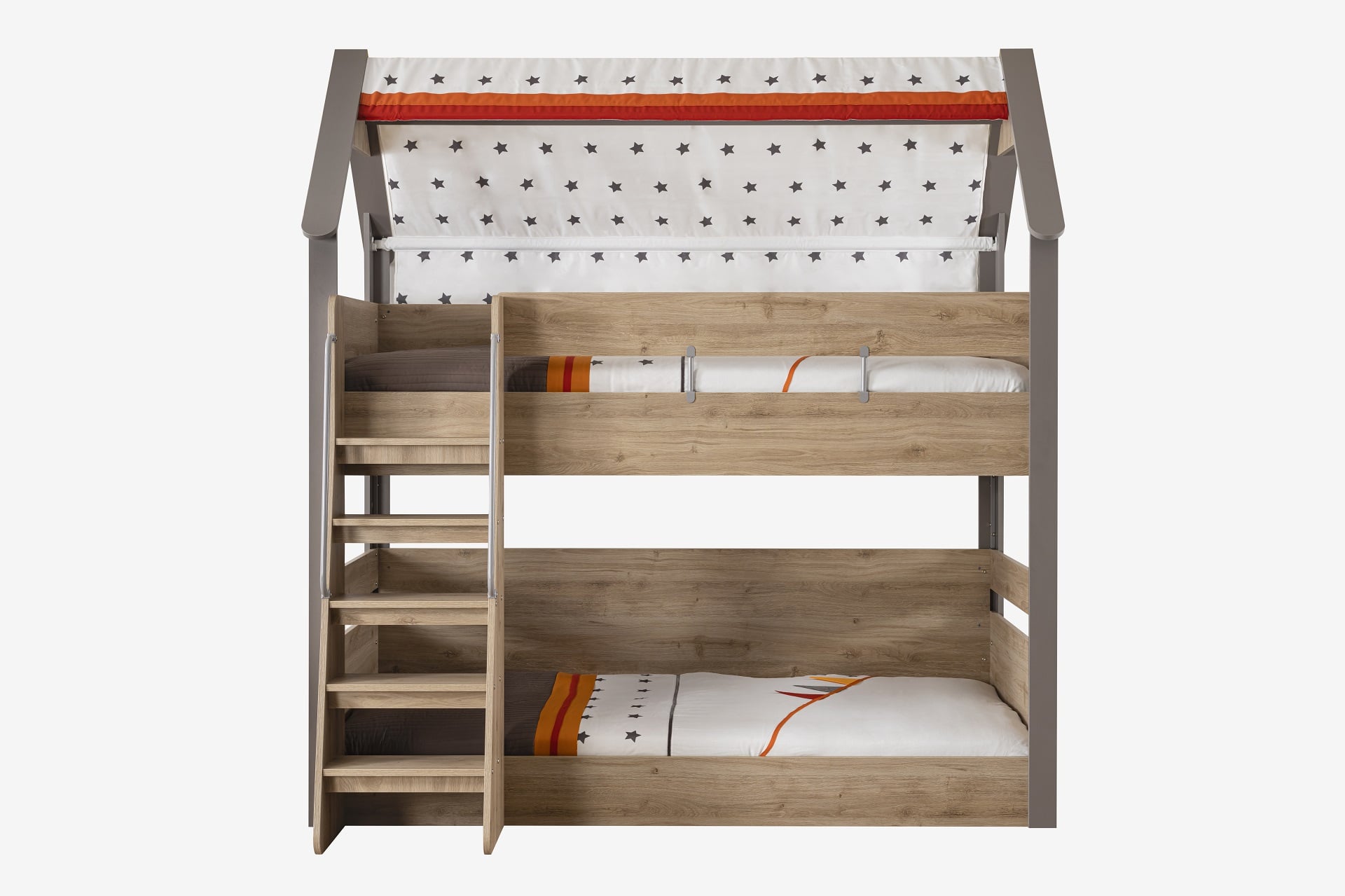 Etagenbett Stars 100 x 200 cm in Holzoptik/Braun