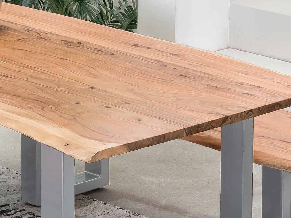 Baumkante-Esstisch TABLES & CO 160 x 85 cm Akazie natur