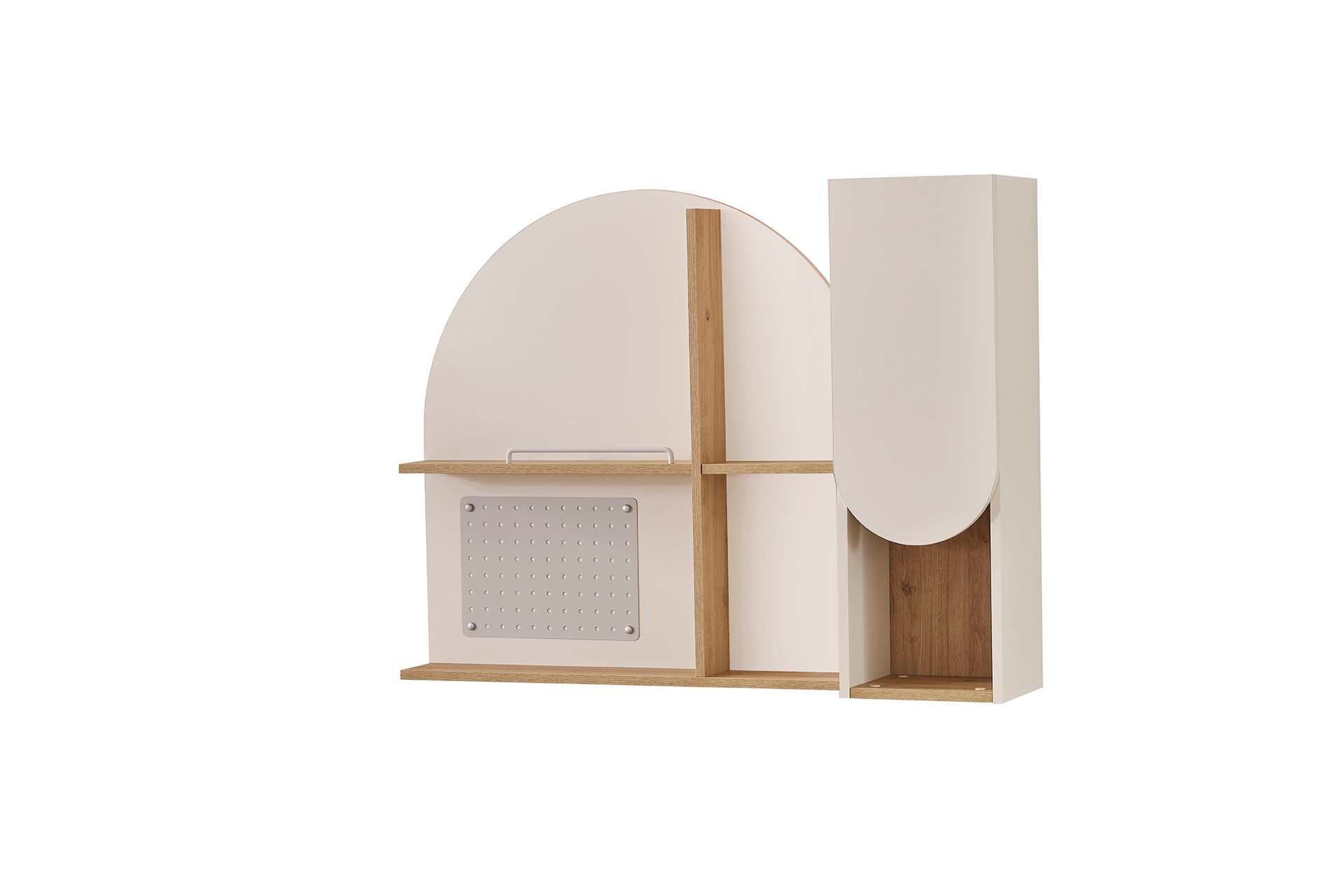 Wandregal-Set Classy in Cremeweiß/Holzoptik
