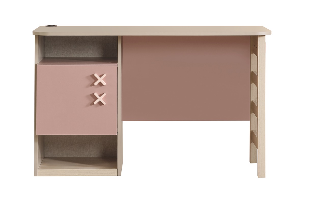 Schreibtisch-Set Rosie 4-Teilig in Rosa/Beige