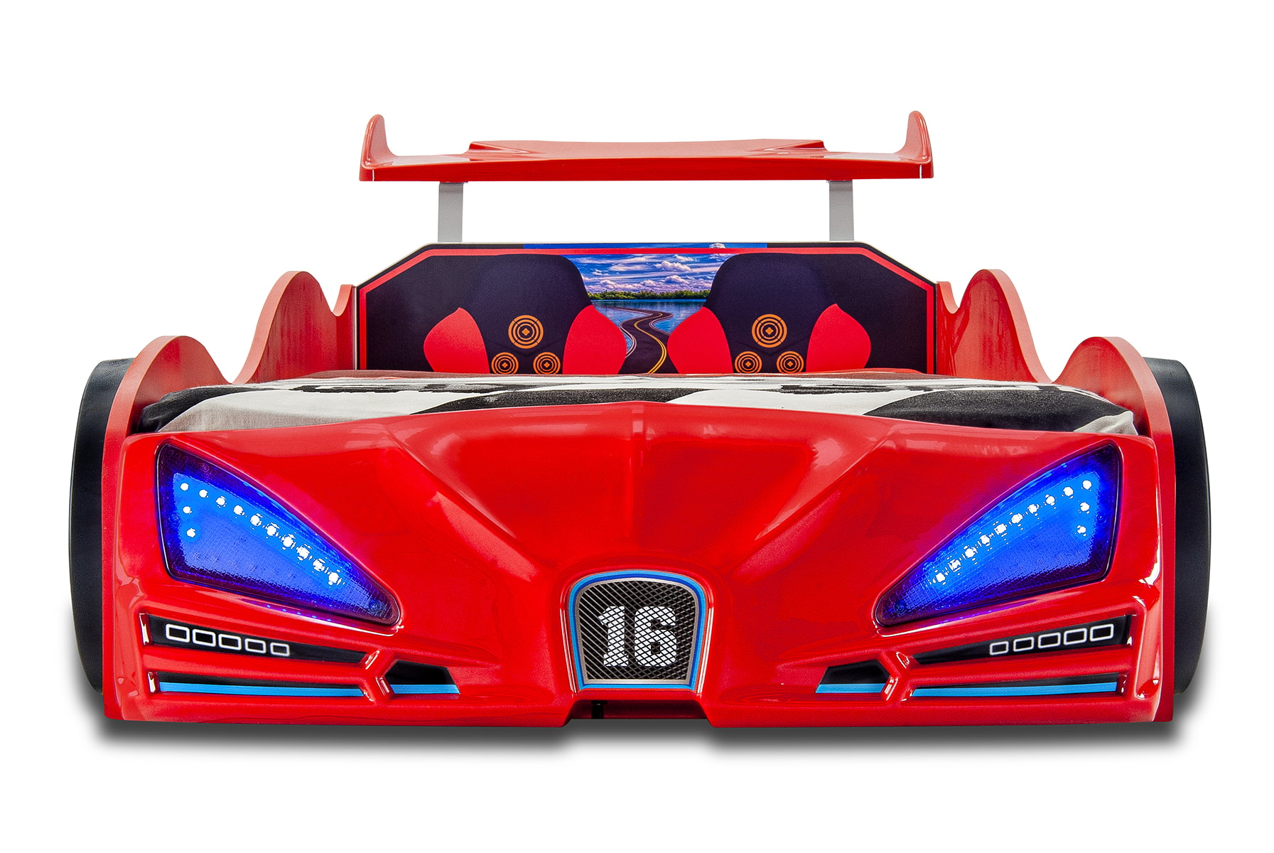 Autobett Kinderbett "Rio" 90x200 Carbon Mit LED Leuchte Inkl.Lattenrost | Kindermöbel Und Vieles Mehr