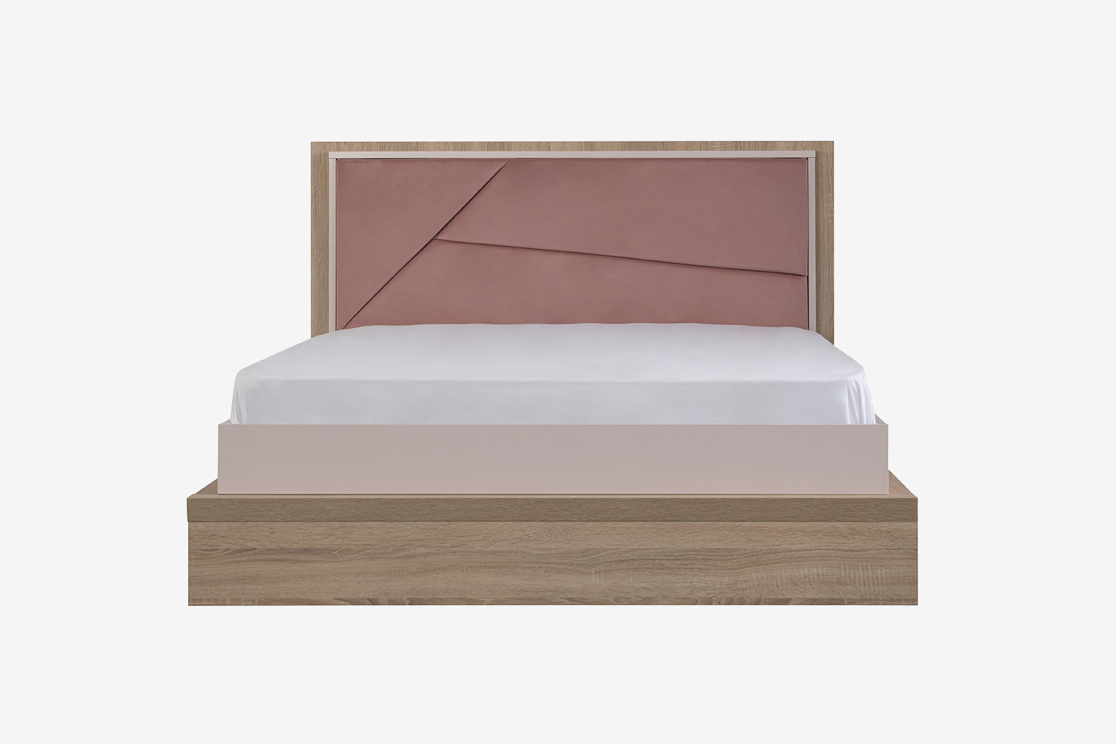 Einzelbett Angel 100 x 200 cm in Holzoptik/Pink