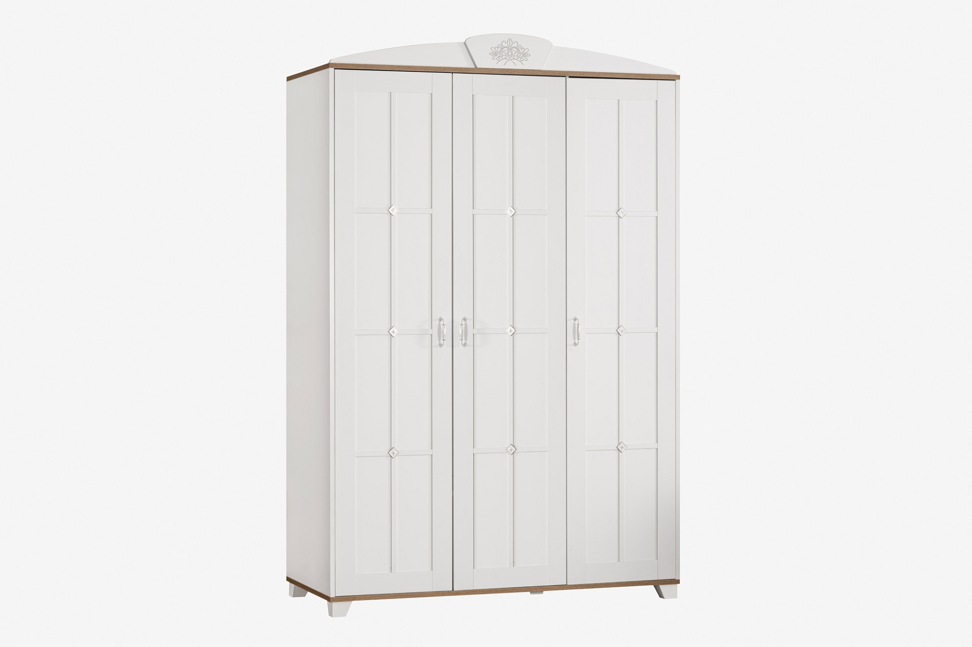 Kleiderschrank Freya 3-Türig in Weiß/Holzoptik