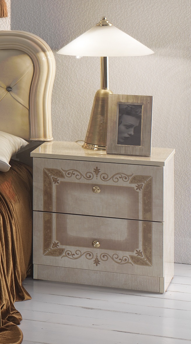 Barock Schlafzimmer-Set Leana 6-Teilig in Beige