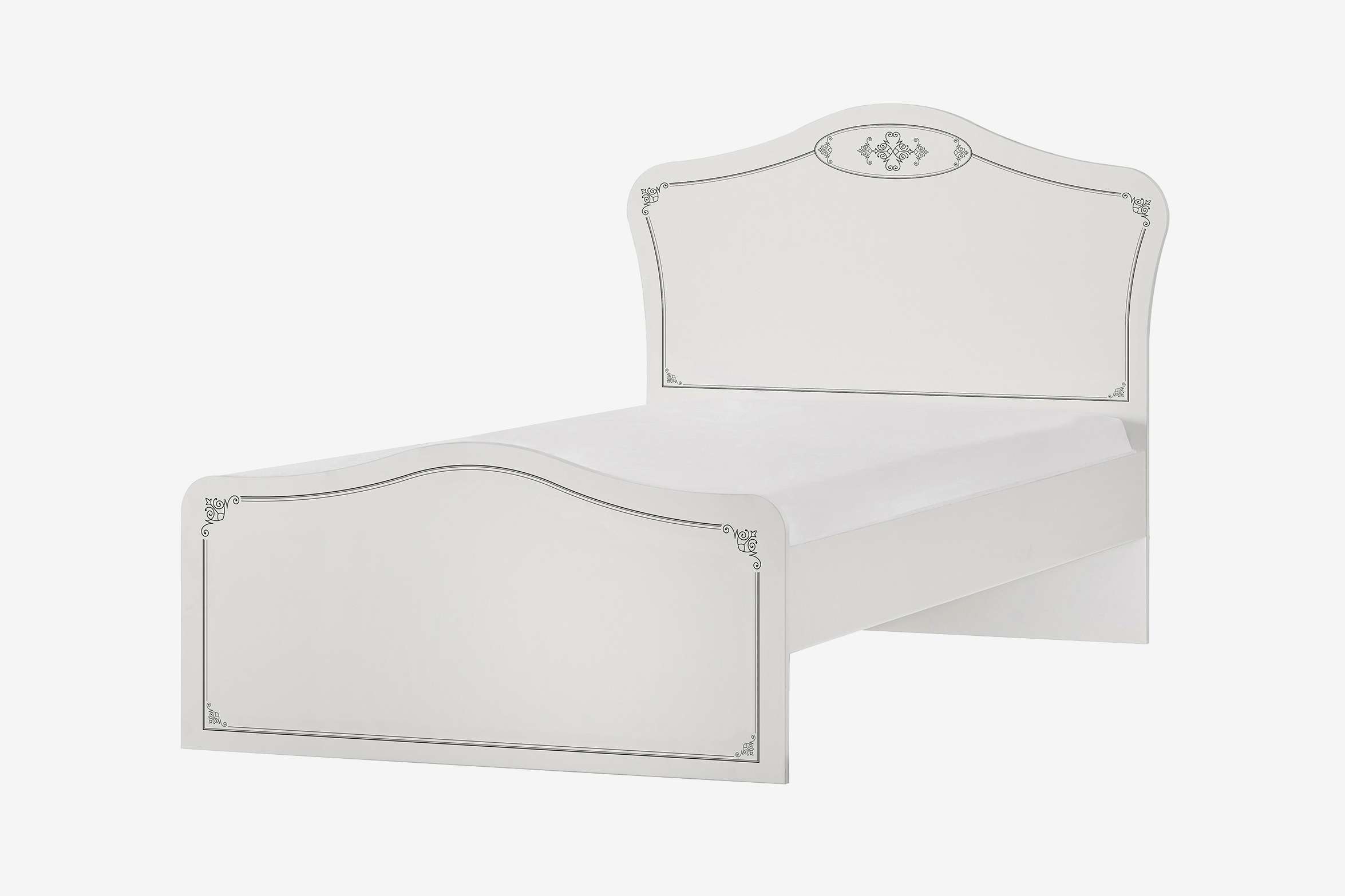 Einzelbett Pearl 100 x 200 cm in Weiß