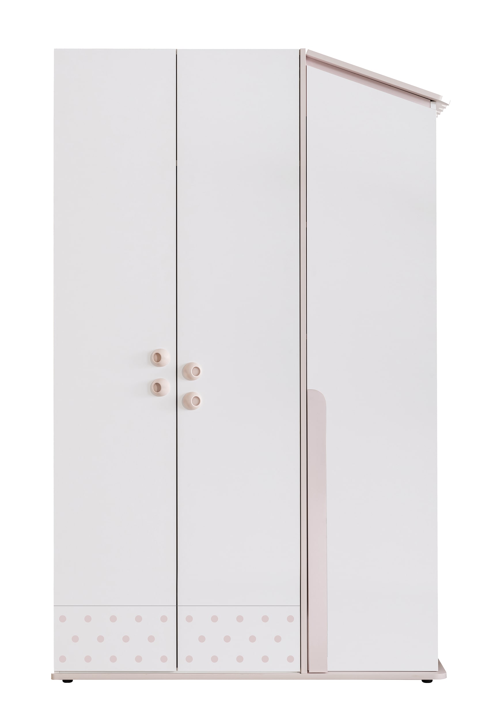 Kleiderschrank Rainbow 3-Türig in Weiß/Rosa