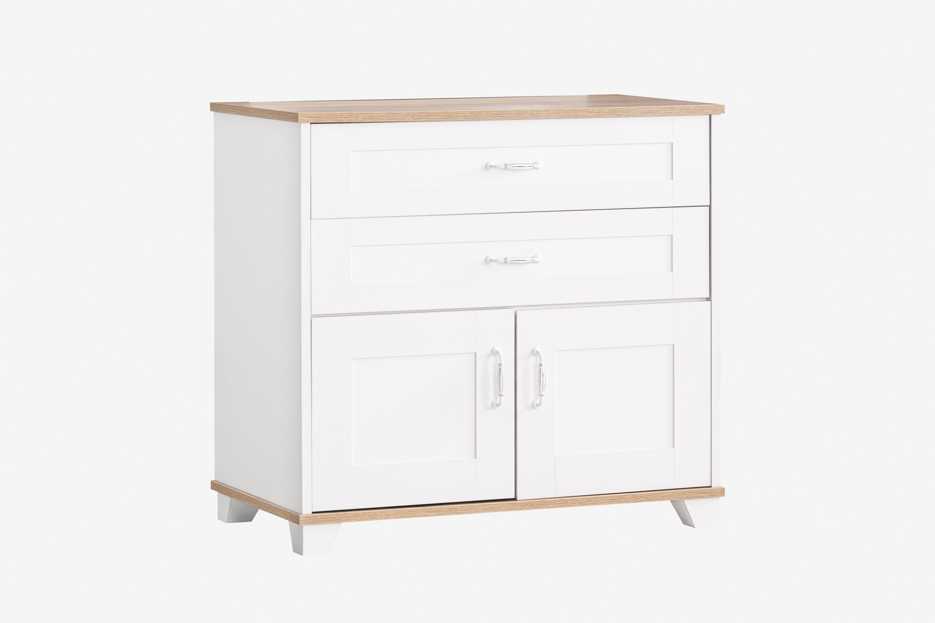 Wäschekommode Freya in Weiß/Holzoptik