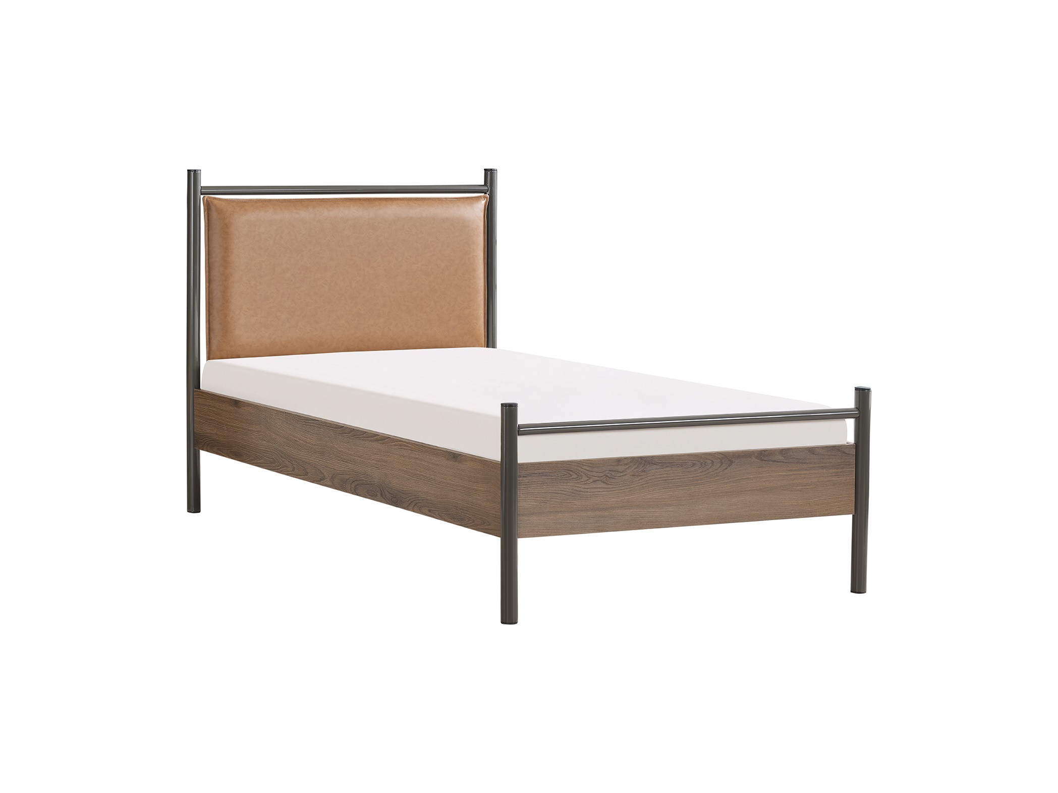Einzelbett Craft in Anthrazit/Holzoptik