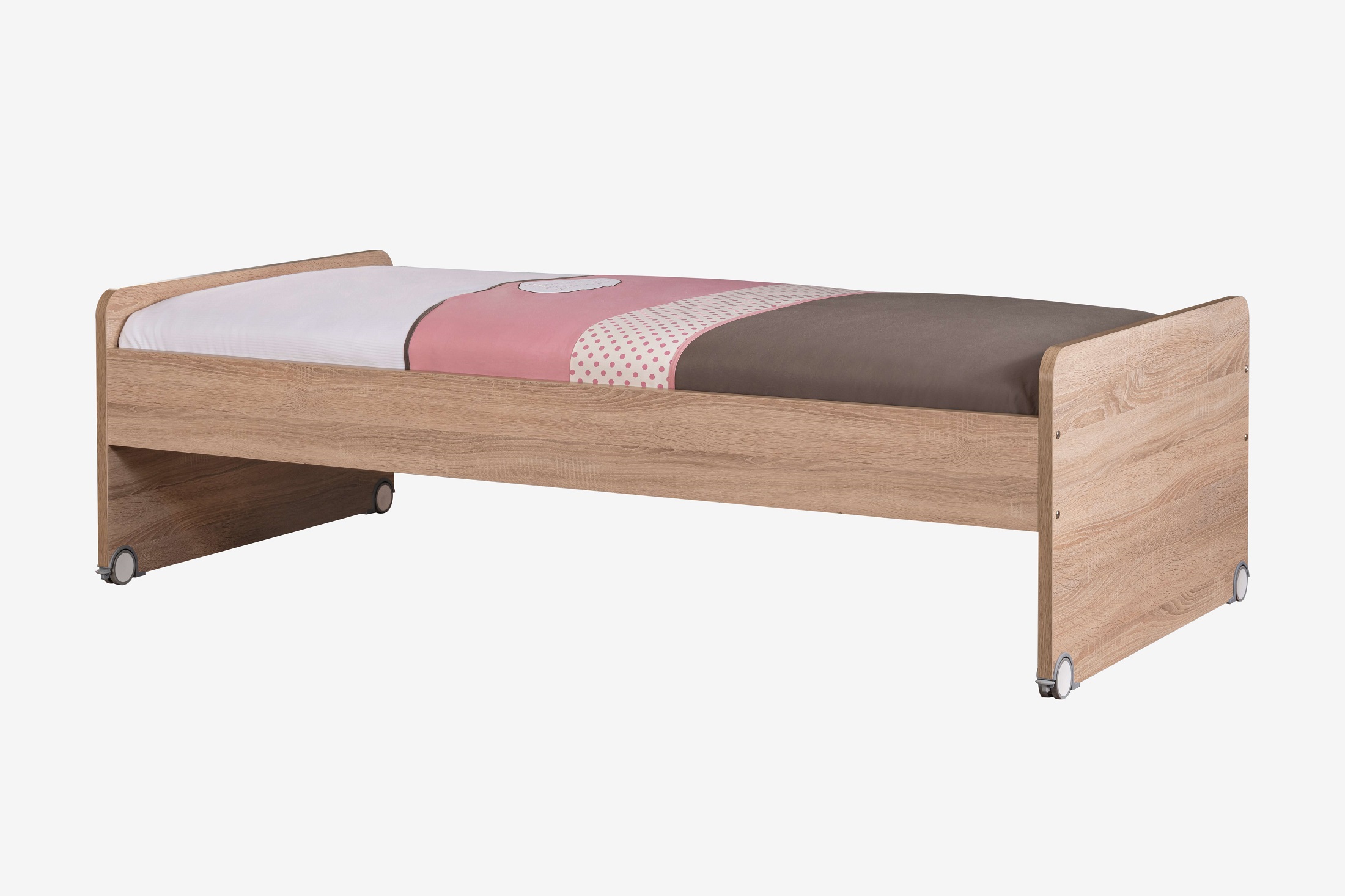 Etagenbett Angel 5-Teilig in Holzoptik/Weiß/Pink