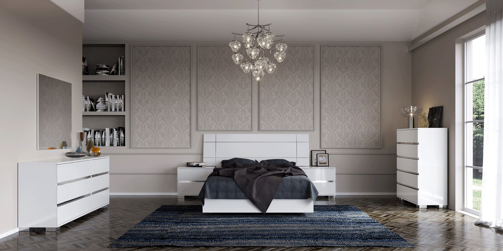 Schlafzimmer-Set Capri 6-Teilig in Weiß