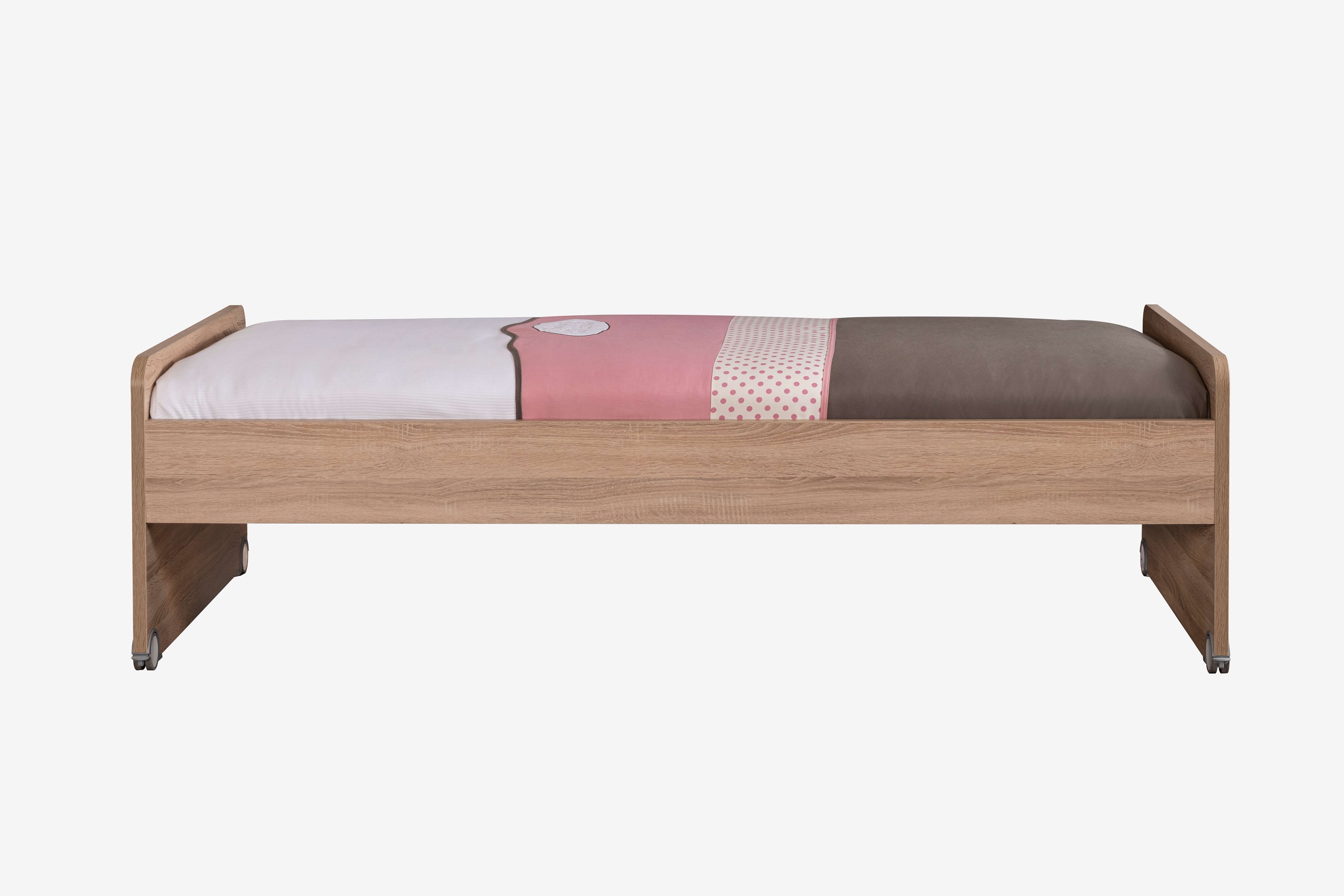 Etagenbett Angel 5-Teilig in Holzoptik/Weiß/Pink