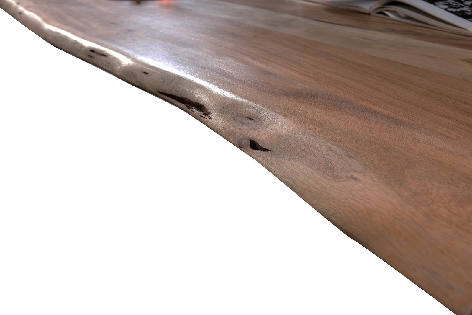 Baumkante-Esstisch TABLES & CO 200 x 100 cm Akazie nussfarben