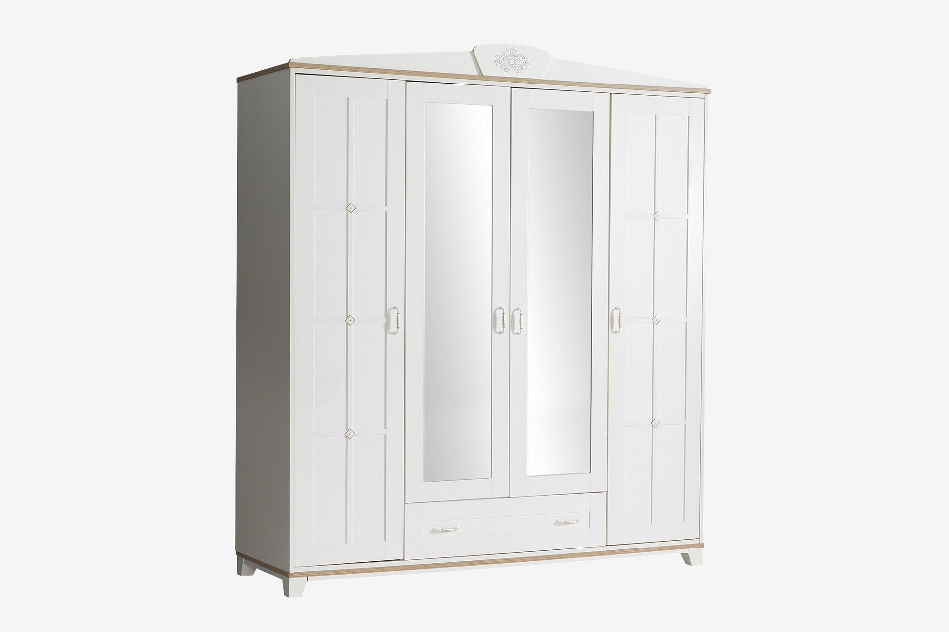 Kleiderschrank Freya 4-Türig in Weiß